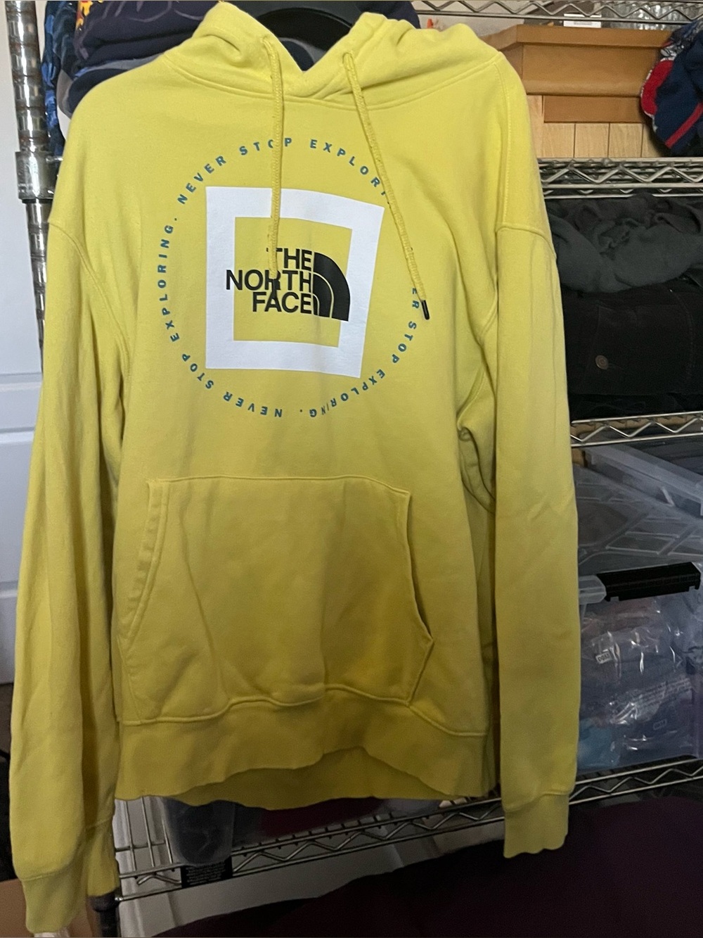 The North Face yellow hoodie Size XL #outdoor #hiking